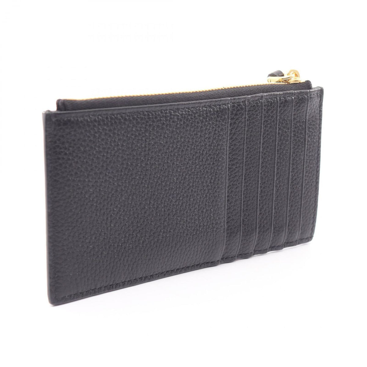 Prada Card Case Black Leather Coin Holder — view 2