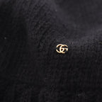 Gucci Knit Cap Double G Black Wool with Scarf Hat — view 6