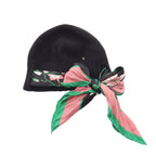 Gucci Knit Cap Double G Black Wool with Scarf Hat