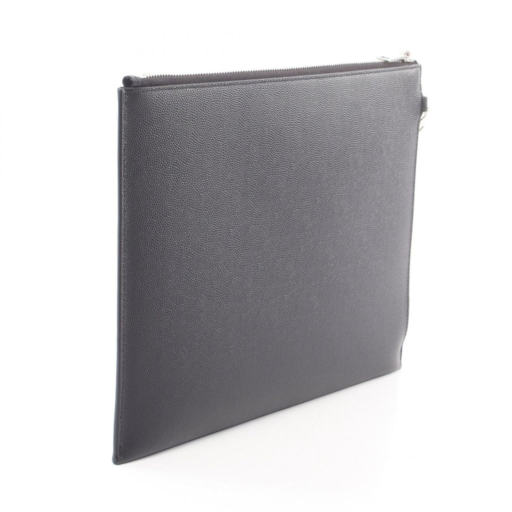 Saint Laurent Paris Clutch Zip Tablet Holder Black Leather — view 2