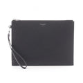 Saint Laurent Paris Clutch Zip Tablet Holder Black Leather