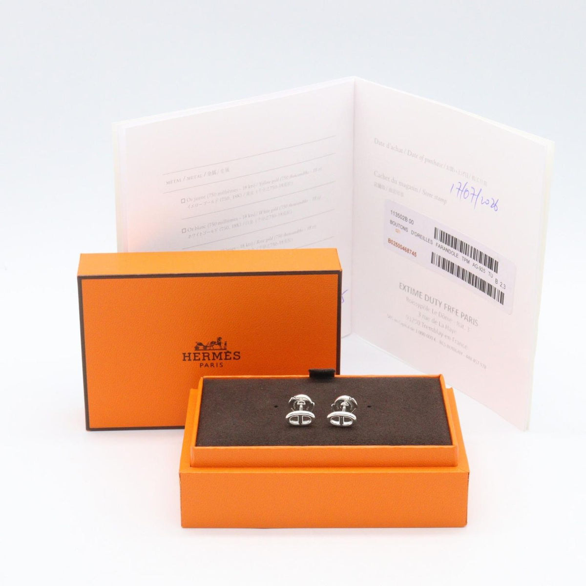 Hermes Earrings Chaine D'ancre 925 Sterling Silver — view 6