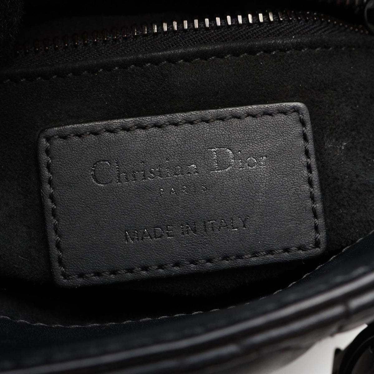 Dior Handbag Lady Dior Mini Cannage 2-Way So Black Leather Tote — view 4