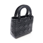 Dior Handbag Lady Dior Mini Cannage 2-Way So Black Leather Tote — view 2