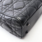 Dior Handbag Lady Dior Mini Cannage 2-Way So Black Leather Tote — view 8