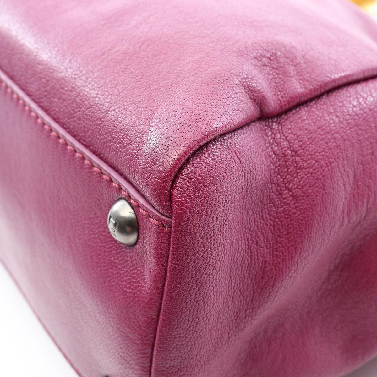 Fendi Handbag Peekaboo Regular 2-Way Purple Leather — view 8