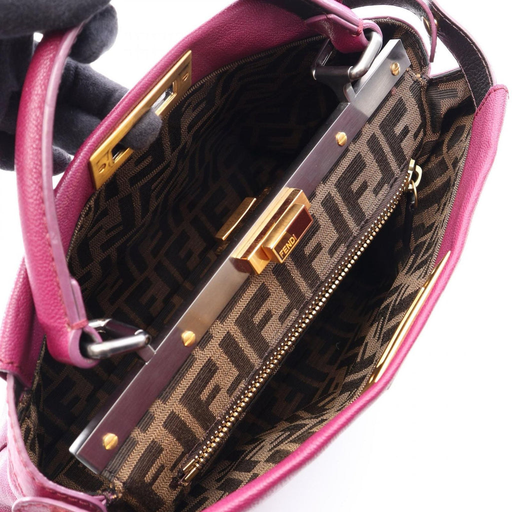 Fendi Handbag Peekaboo Regular 2-Way Purple Leather — view 3
