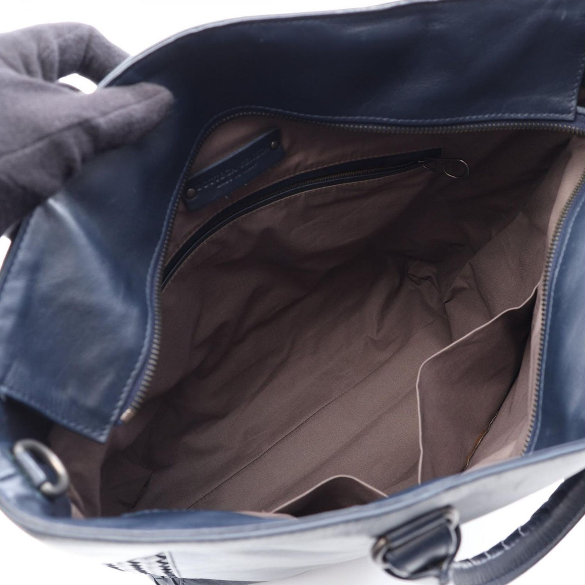 Bottega Veneta Tote Bag Intrecciato 2-Way Navy Leather — view 3