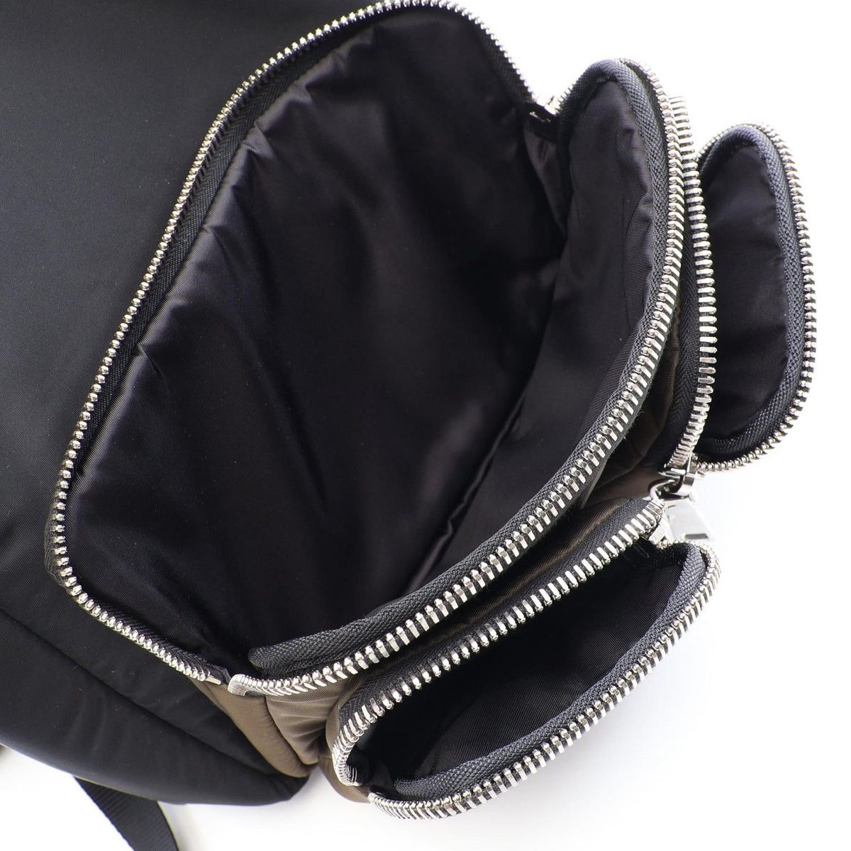 Prada Backpack 018 Black Dark Khaki Nylon Pocket — view 5