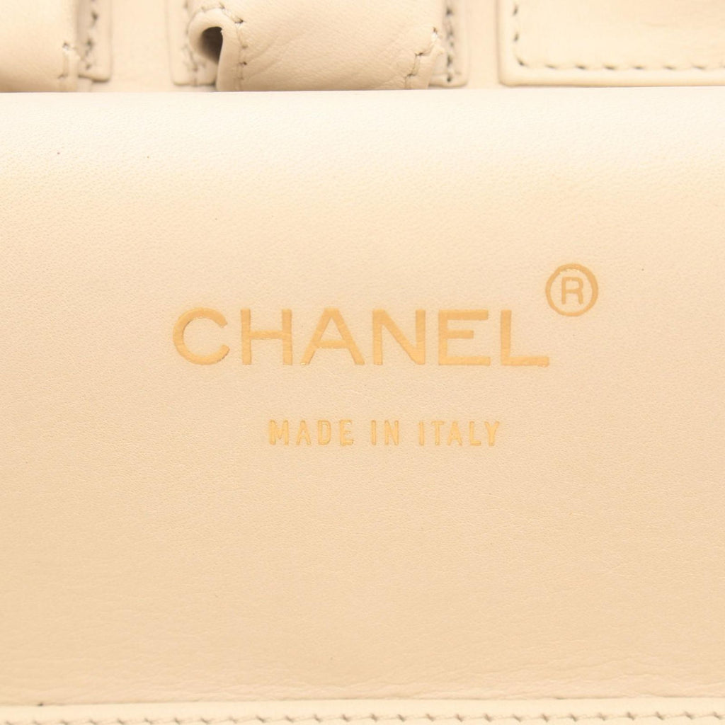 Chanel Handbag Wild Stitch Cream Canvas Quilted Chain Handle Vanity Bag — view 4