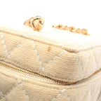 Chanel Handbag Wild Stitch Cream Canvas Quilted Chain Handle Vanity Bag — view 8