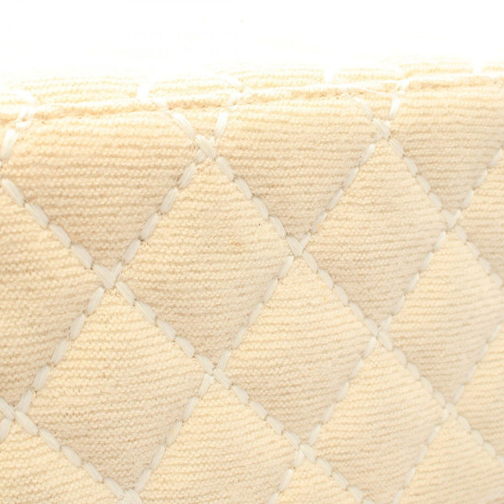 Chanel Handbag Wild Stitch Cream Canvas Quilted Chain Handle Vanity Bag — view 7