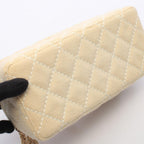 Chanel Handbag Wild Stitch Cream Canvas Quilted Chain Handle Vanity Bag — view 6
