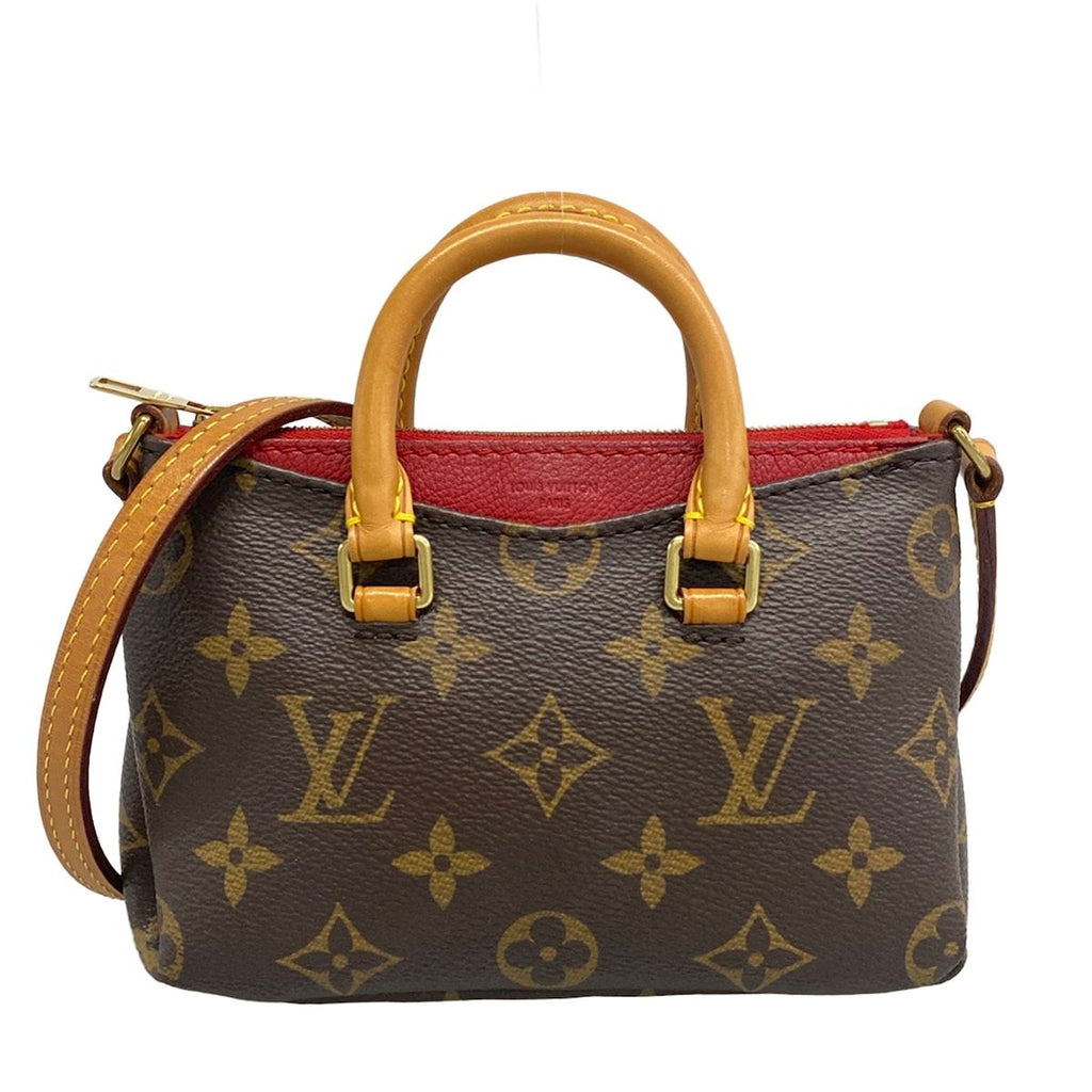 Louis Vuitton Shoulder Bag Monogram Nano Pallas Cerise Leather