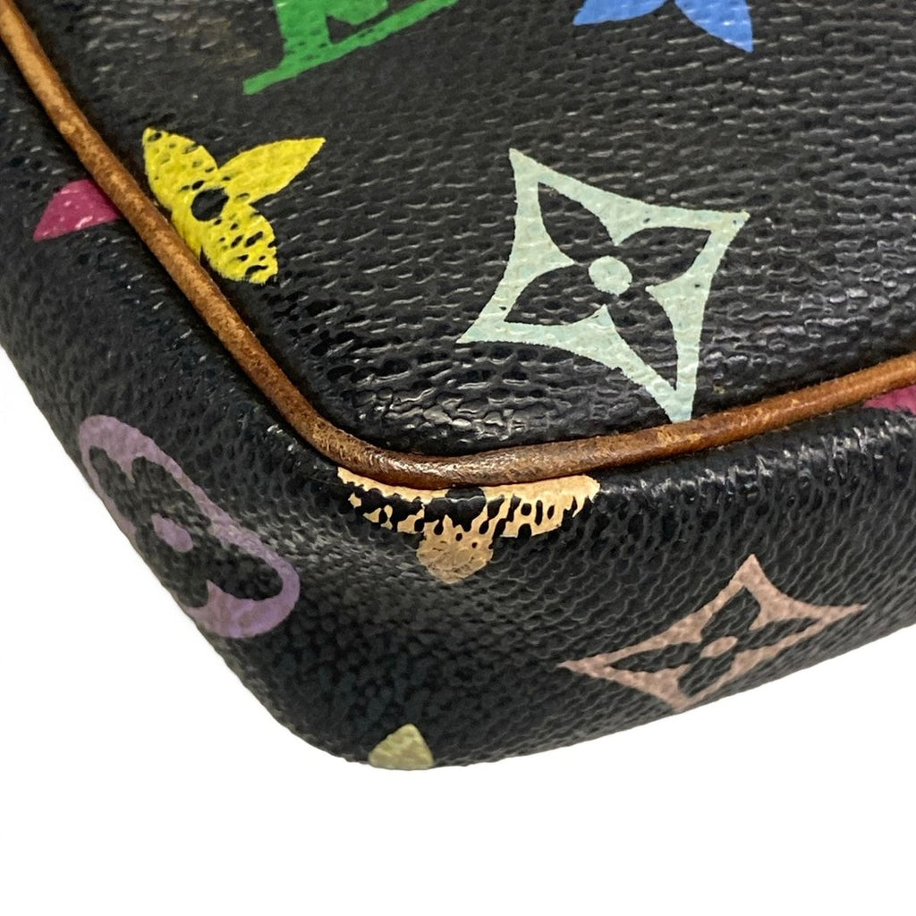 Louis Vuitton Handbag Monogram Multicolor Pochette Accessoires Noir Leather — view 6