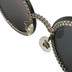 Chanel Sunglasses Black Silver Chain Removable Eyewear — view 7