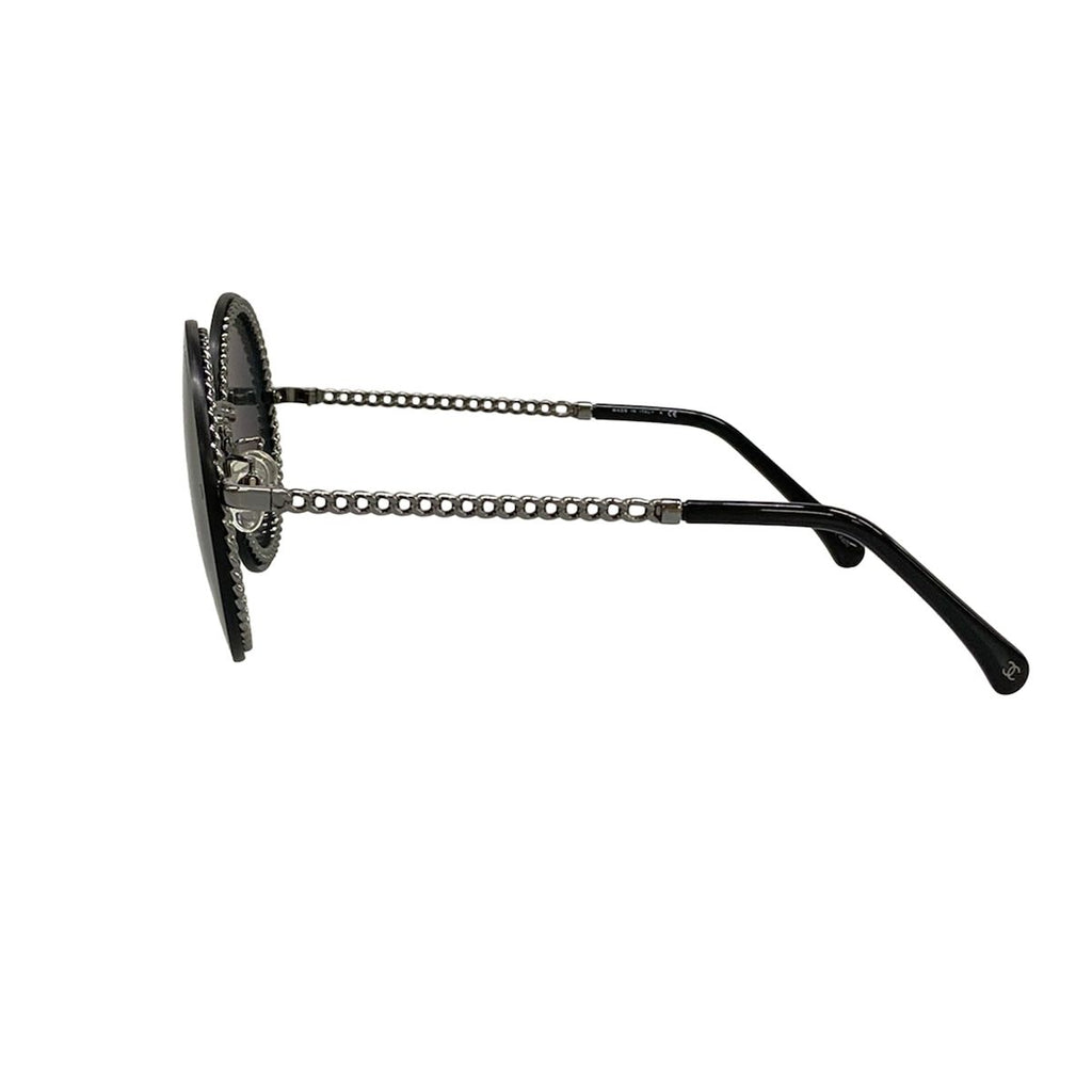 Chanel Sunglasses Black Silver Chain Removable Eyewear — view 2