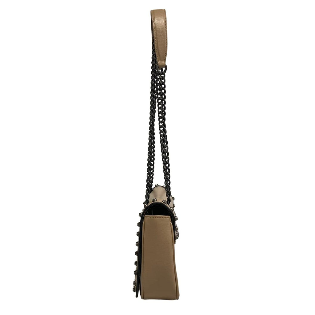 Prada Shoulder Bag Pink Beige Chain Studs Leather — view 4