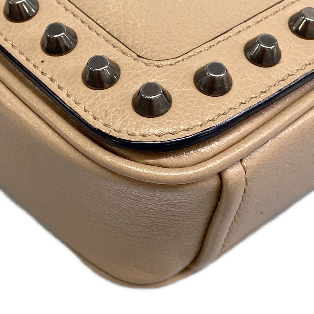 Prada Shoulder Bag Pink Beige Chain Studs Leather — view 6