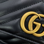 Gucci Wallet GG Marmont Double G Continental Leather Black — view 7