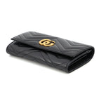 Gucci Wallet GG Marmont Double G Continental Leather Black — view 2
