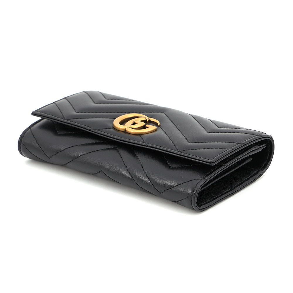 Gucci Wallet GG Marmont Double G Continental Leather Black — view 2