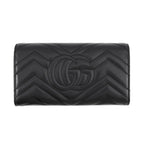 Gucci Wallet GG Marmont Double G Continental Leather Black — view 3