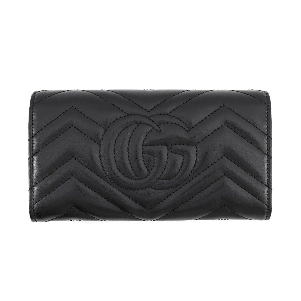 Gucci Wallet GG Marmont Double G Continental Leather Black — view 3
