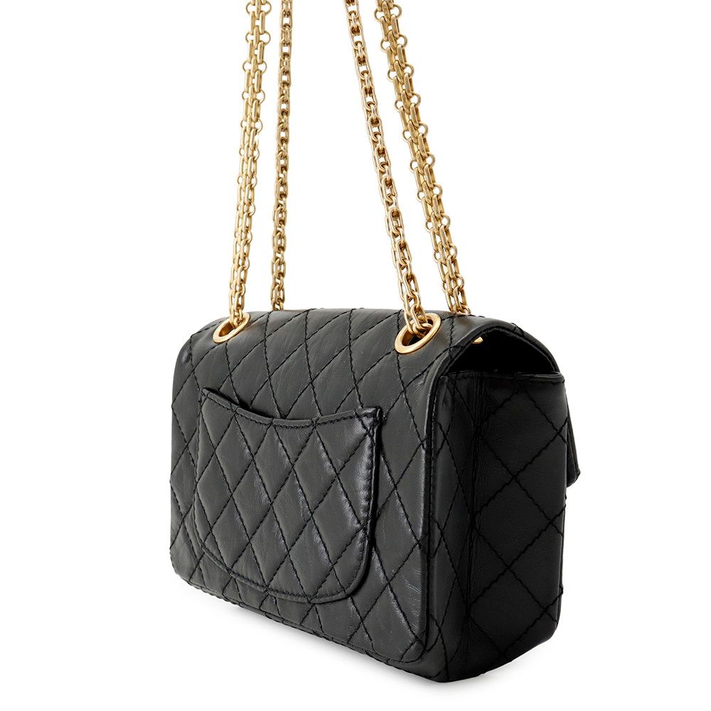 Chanel Chain Shoulder Bag Quilted 2.55 Mini Aged Calfskin Black — view 2