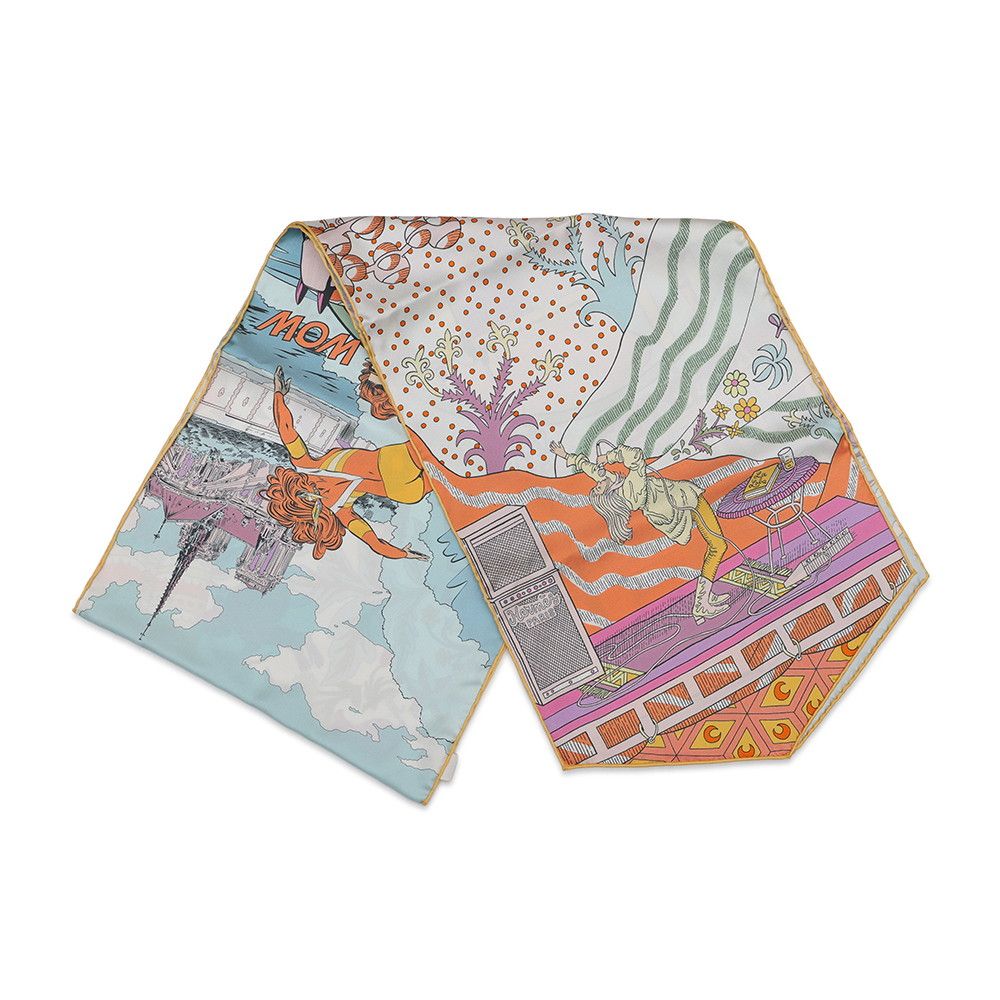 Hermes Scarf Maxitwilly First Cry! le Premier Chant Wow! Silk