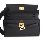 Hermes Kelly Wallet Long to Go Black Gold Epsom — view 4