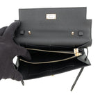 Hermes Kelly Wallet Long to Go Black Gold Epsom — view 5