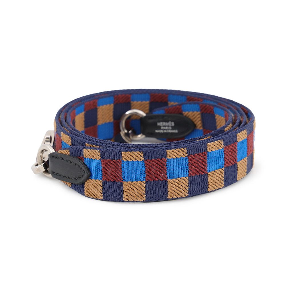 Hermes Bandouliere Sangle Maxi Quadrille Black Blue Billiard Biscuit Rouge — view 2
