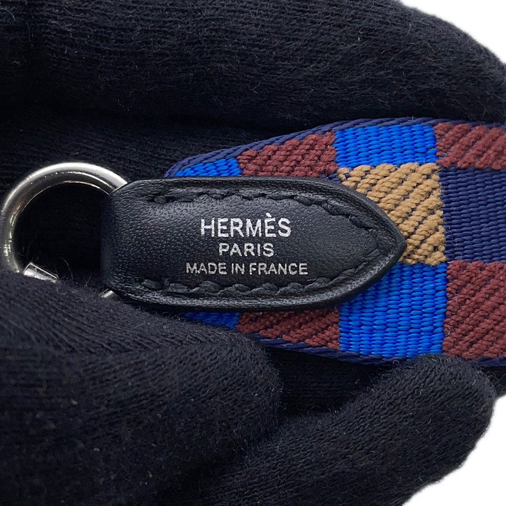 Hermes Bandouliere Sangle Maxi Quadrille Black Blue Billiard Biscuit Rouge — view 8