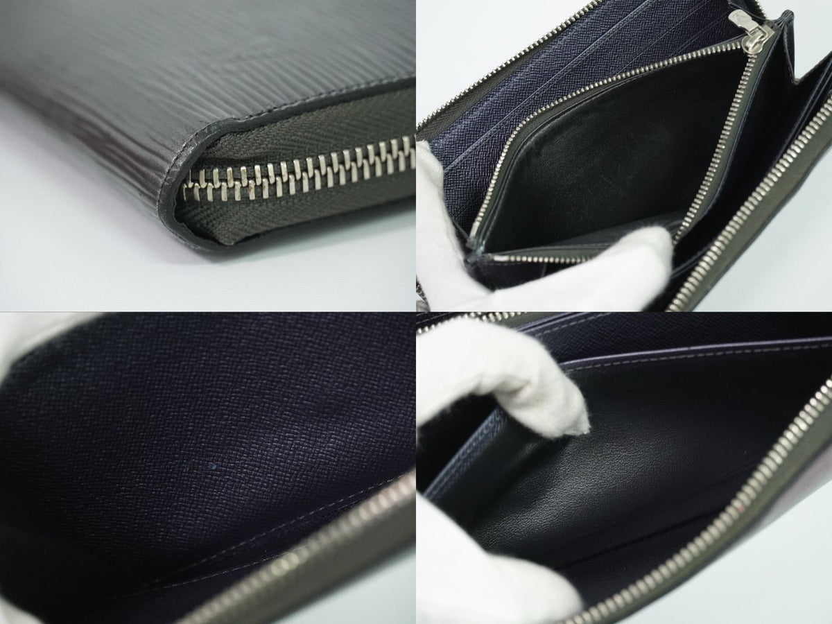 Louis Vuitton LV Zippy Wallet Epi Leather Zip Around Metallic Gray — view 8