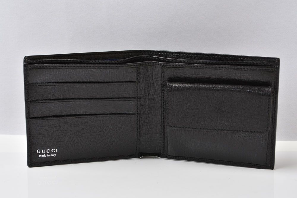 Gucci Wallet Vintage Folded Leather Black — view 4