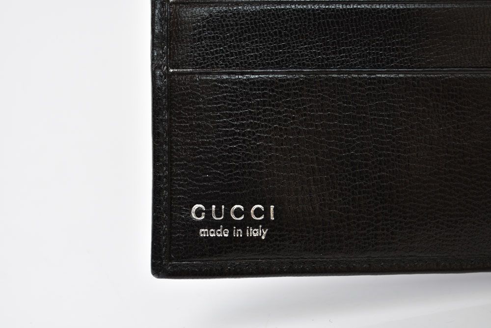 Gucci Wallet Vintage Folded Leather Black — view 3