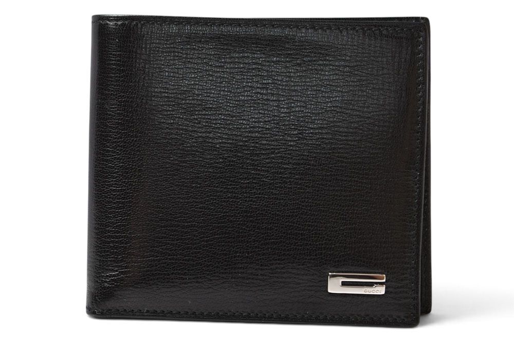 Gucci Wallet Vintage Folded Leather Black