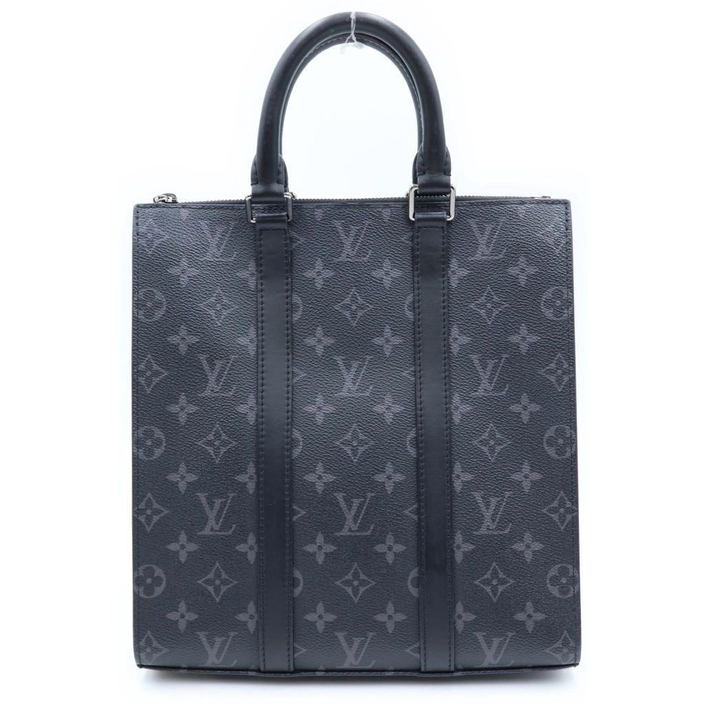 Louis Vuitton Monogram Eclipse Sac Plat Cross Hand Tote 2-Way Shoulder Bag Black — view 2