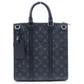 Louis Vuitton Monogram Eclipse Sac Plat Cross Hand Tote 2-Way Shoulder Bag Black