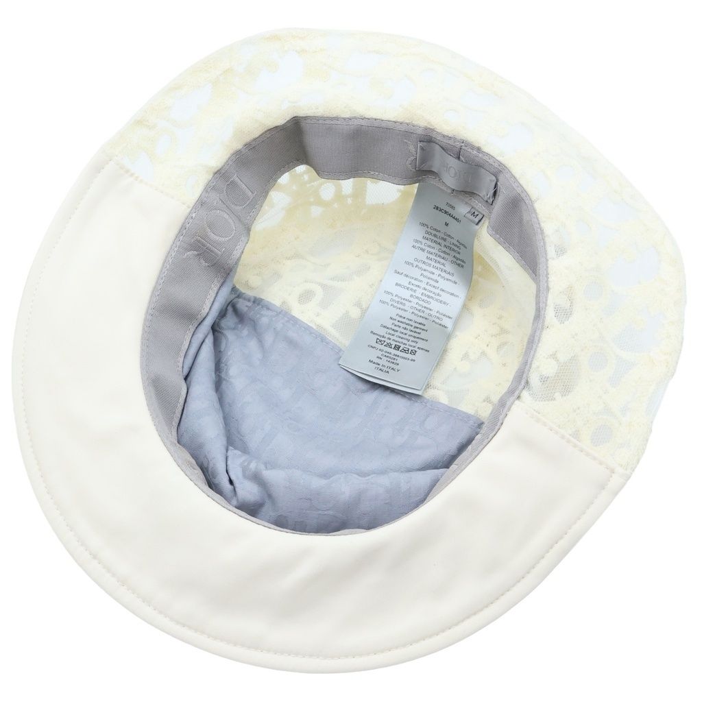 Dior Oblique Trotter Mesh Bucket Hat White Cotton — view 5