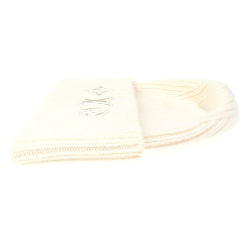 Louis Vuitton Beanie LV Head Line Wool Knit Cap Hat S Blanc Ivory White — view 3
