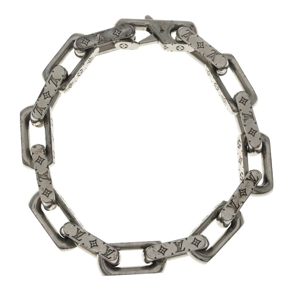 Louis Vuitton Collier Monogram Chain Bracelet Silver