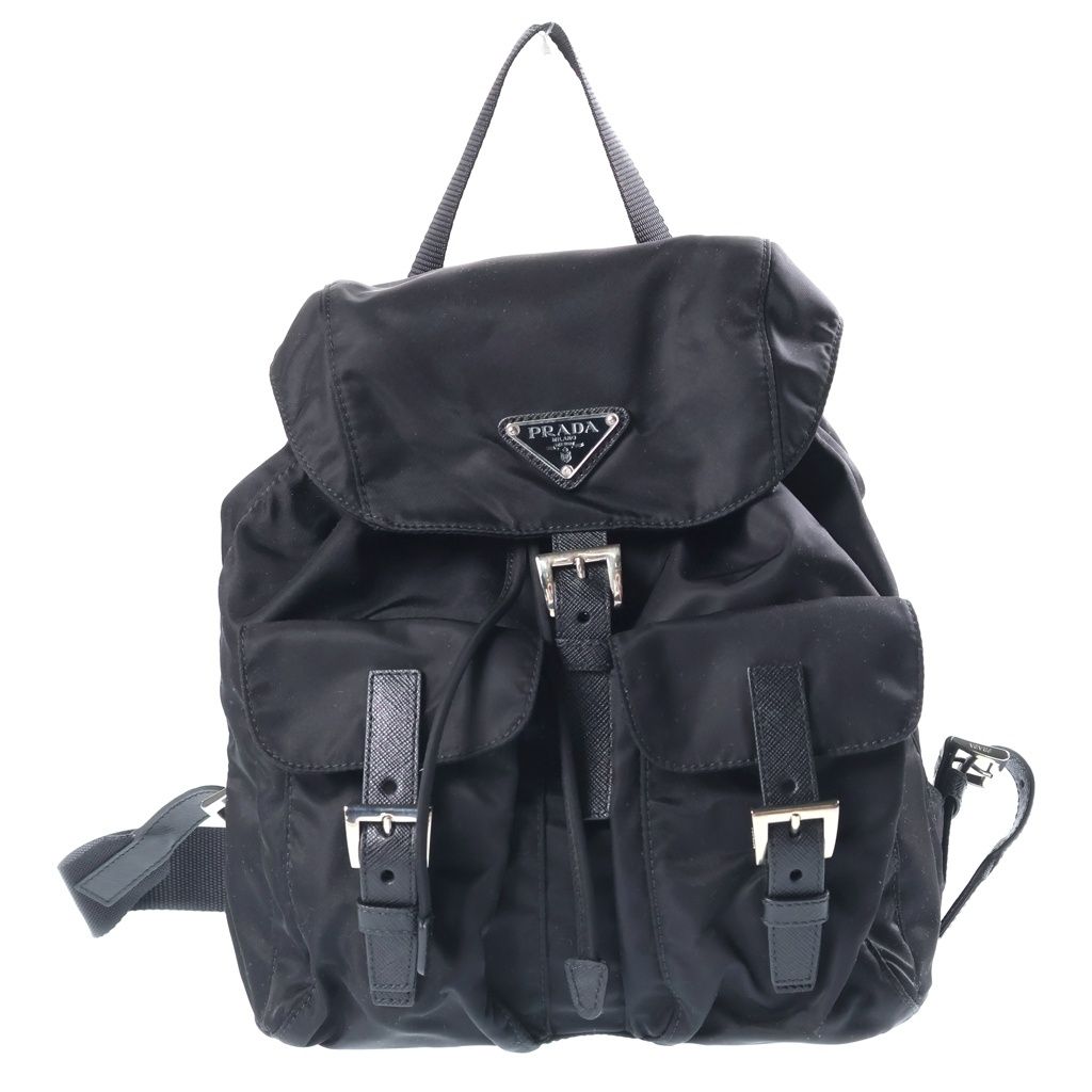 Prada Tessuto Nylon Backpack Black Silver