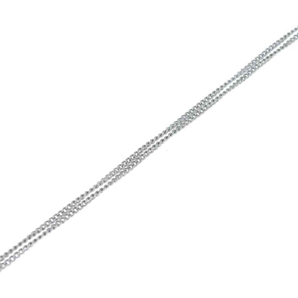Dior White Flower Motif D Logo Charm Pendant Chain Silver Pink — view 4