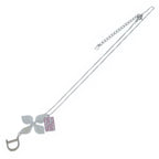 Dior White Flower Motif D Logo Charm Pendant Chain Silver Pink — view 2