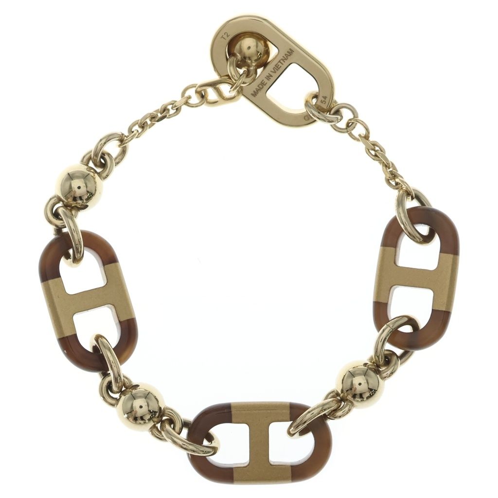 Hermes Sur Mer PM Bracelet Buffalo Horn Metal Gold Brown — view 2