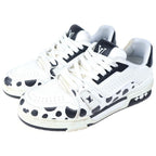 Louis Vuitton YK Yayoi Kusama LV Trainer Line Dot Sneakers White Black — view 2