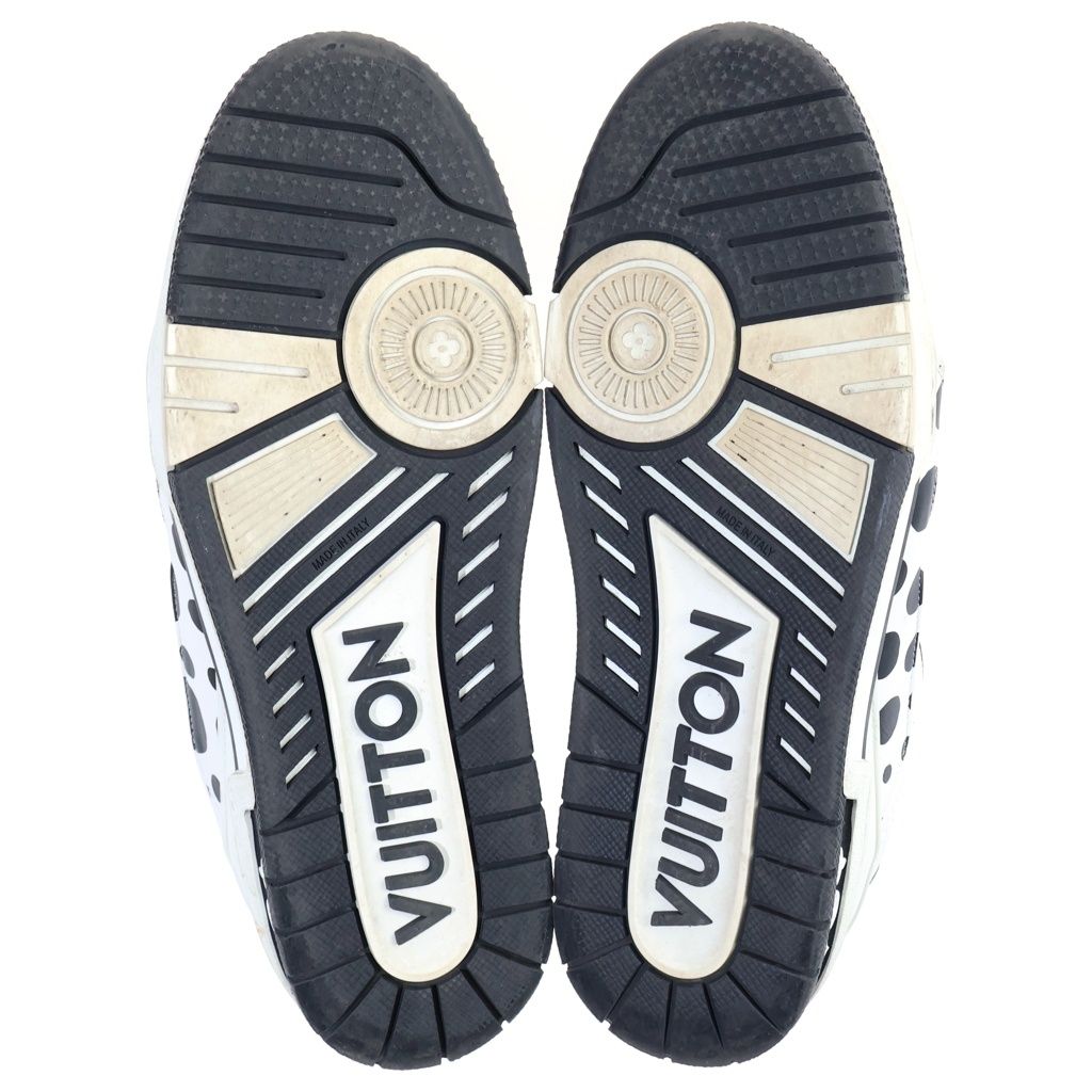 Louis Vuitton YK Yayoi Kusama LV Trainer Line Dot Sneakers White Black — view 5