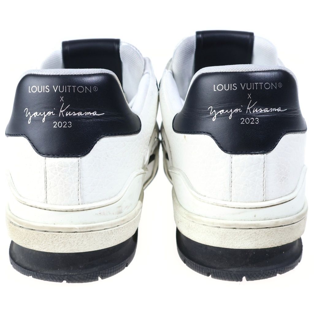 Louis Vuitton YK Yayoi Kusama LV Trainer Line Dot Sneakers White Black — view 3